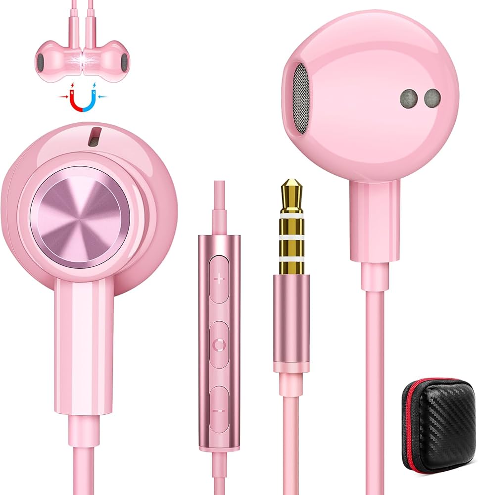 Amazon.co.jp: イヤホン 有線 マイク付き 3.5mmジャック 磁気 対応